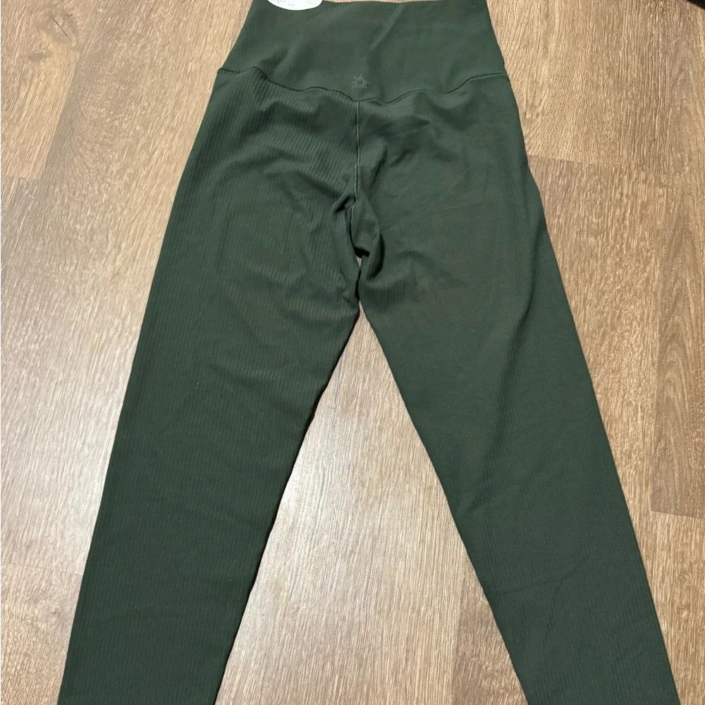 Aerie Offline Real Me Xtra 7/8 High Rise Leggings Ribbed Green Athletic Size S - Picture 6 of 7